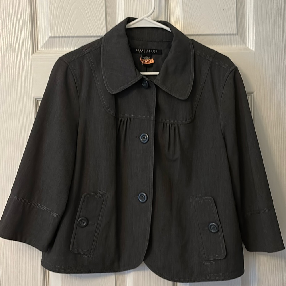 Larry Levine Large cropped swing blazer stretch